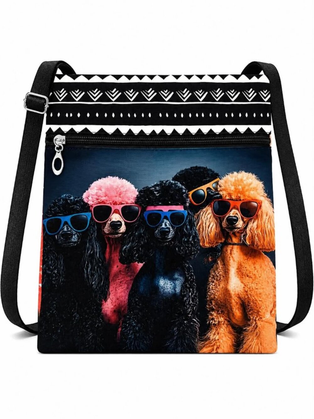 Poodle Dogs Crossbody Phone Bag Adjustable Strap Dog Lover Purse